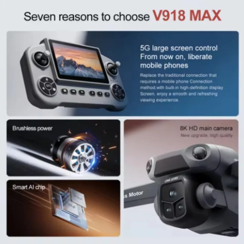 V918 Max GPS 레이저 장애물 회피 드론 8K  - Drone Gimbal 2 Axis 리뷰 및 가격